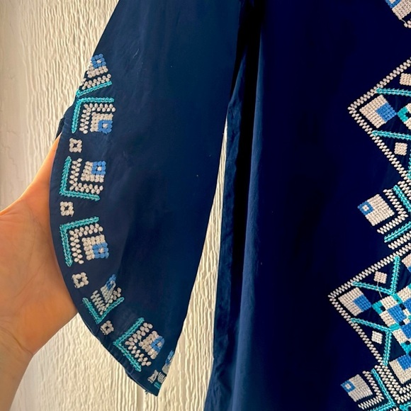 Mud Pie Boho Navy neck cover up medium - Picture 2 of 5